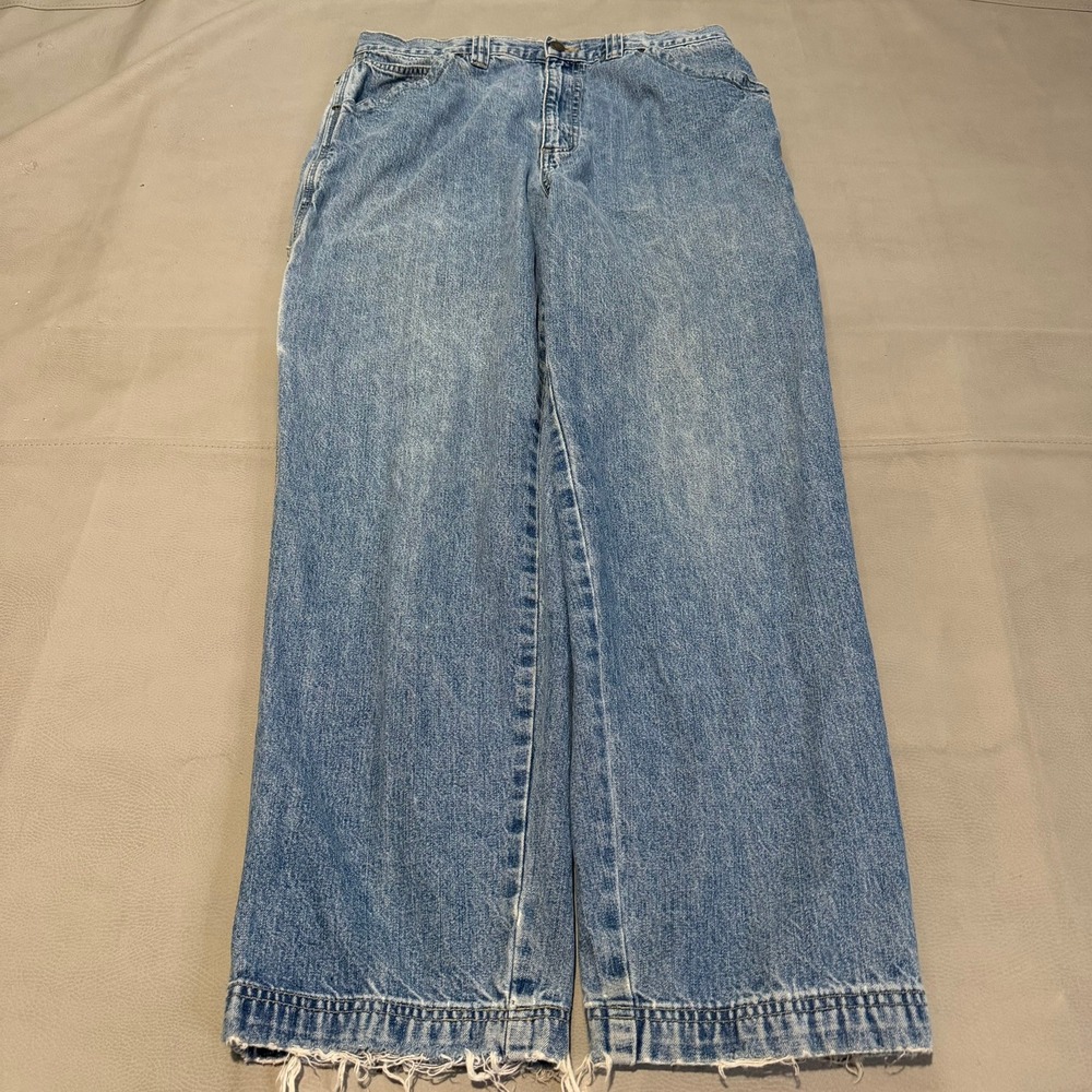VTG Straight Relax Carpenter Jean Men Blue Denim Distress Skate Utility-32x28-
